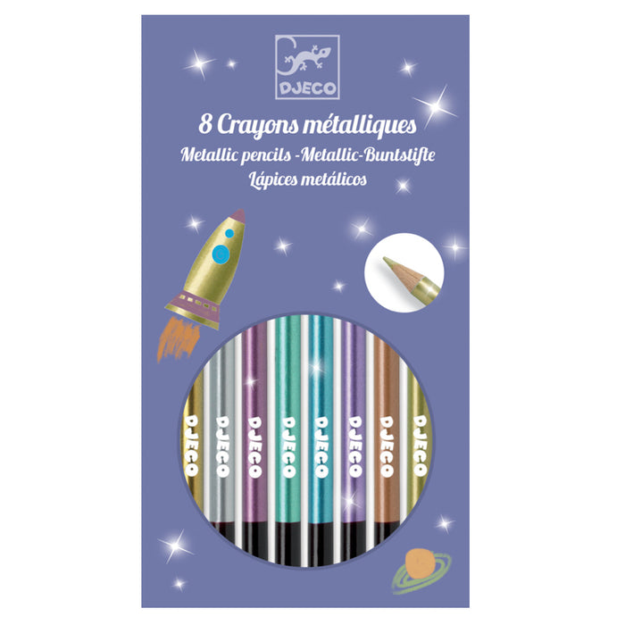 Djeco - Metallic Pencils - Pack of 8