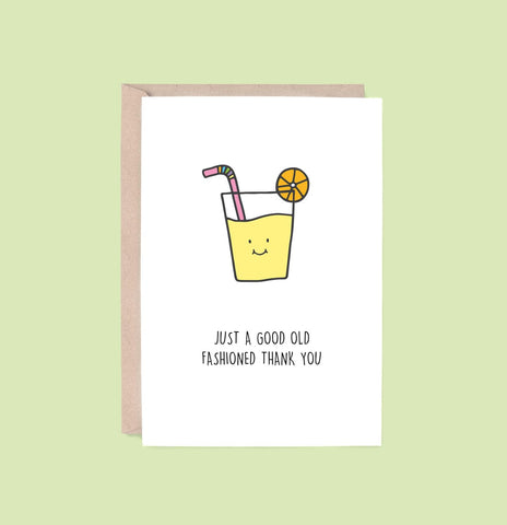 Hey Hunny - Funny Punny Thank You Card - A Good Old Fashioned Thank You